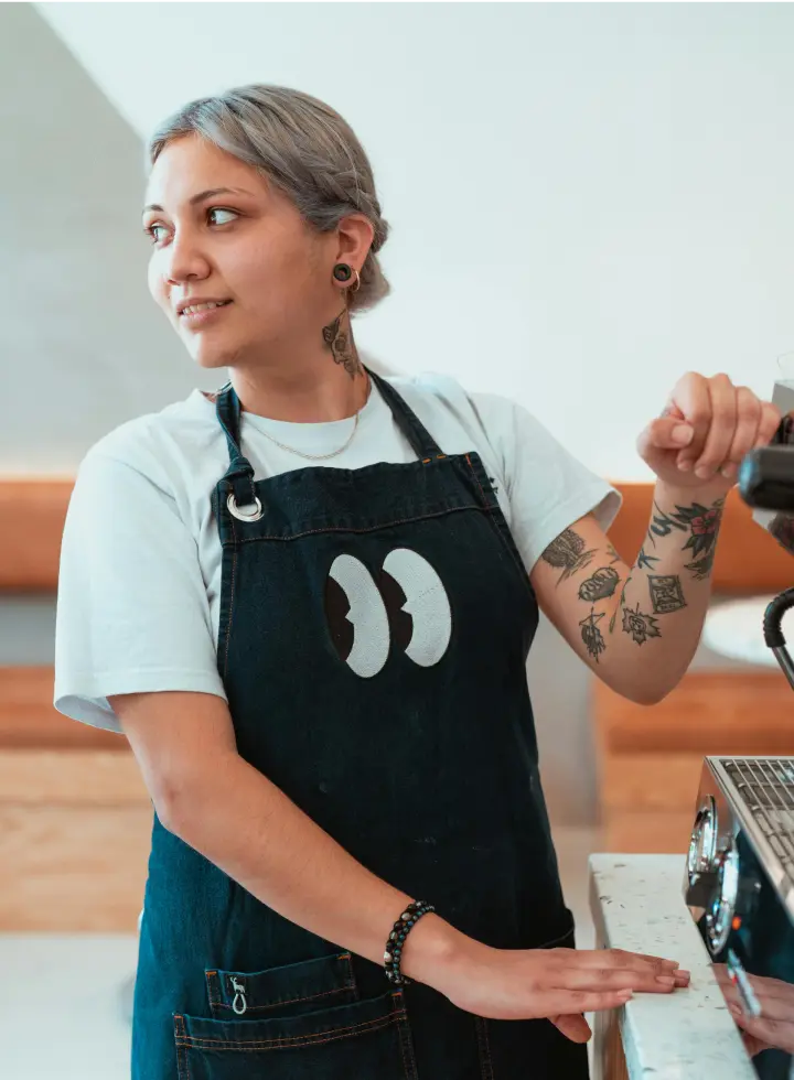 Fotogracfia de cliente en su negocio